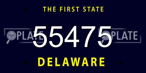 55475 Delaware License Plate