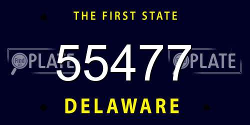 55477 Delaware License Plate