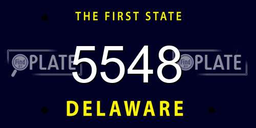 5548 Delaware License Plate