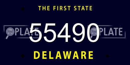 55490 Delaware License Plate