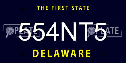 554NT5 Delaware License Plate