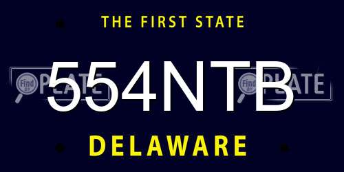 554NTB Delaware License Plate