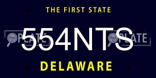 554NTS Delaware License Plate