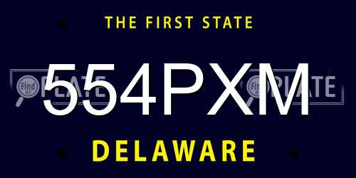 554PXM Delaware License Plate