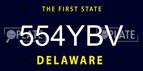 554YBV Delaware License Plate