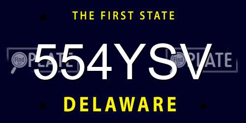 554YSV Delaware License Plate