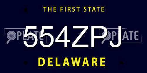 554ZPJ Delaware License Plate