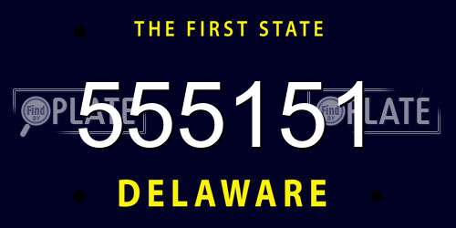 555151 Delaware License Plate