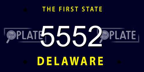 5552 Delaware License Plate