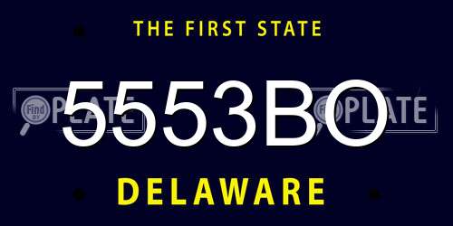 5553BO Delaware License Plate
