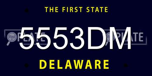 5553DM Delaware License Plate
