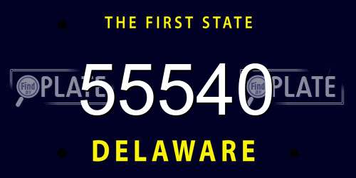 55540 Delaware License Plate