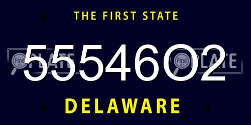 55546O2 Delaware License Plate