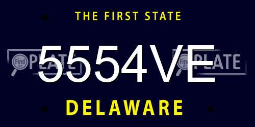 5554VE Delaware License Plate