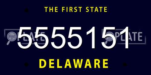 5555151 Delaware License Plate