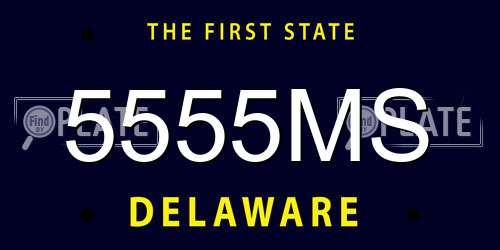 5555MS Delaware License Plate