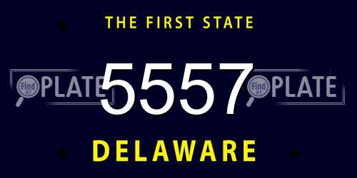 5557 Delaware License Plate