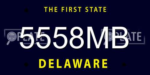 5558MB Delaware License Plate