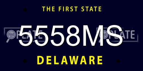 5558MS Delaware License Plate