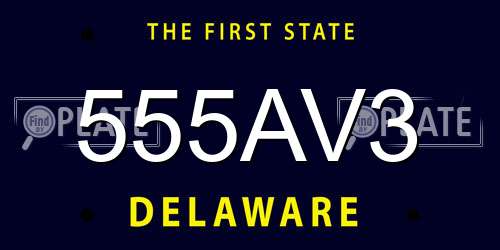 555AV3 Delaware License Plate