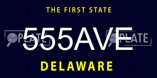 555AVE Delaware License Plate
