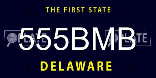 555BMB Delaware License Plate