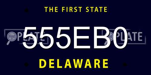 555EB0 Delaware License Plate