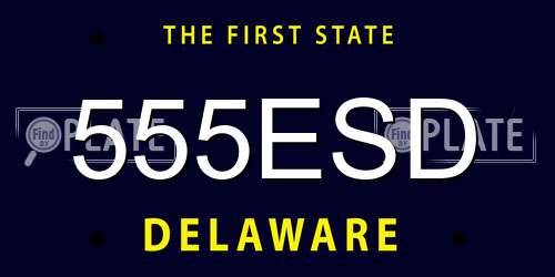 555ESD Delaware License Plate