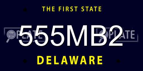 555MB2 Delaware License Plate