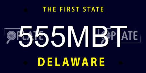 555MBT Delaware License Plate