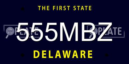 555MBZ Delaware License Plate