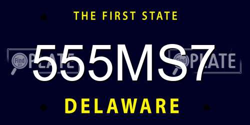 555MS7 Delaware License Plate