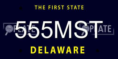 555MST Delaware License Plate
