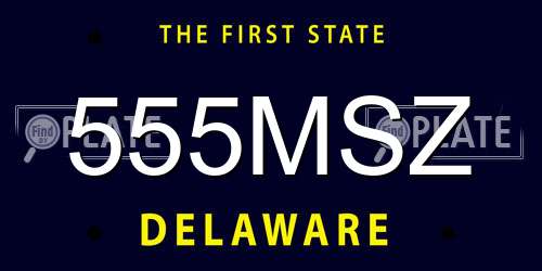 555MSZ Delaware License Plate