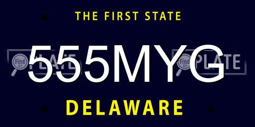 555MYG Delaware License Plate