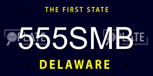 555SMB Delaware License Plate