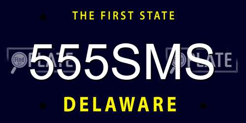 555SMS Delaware License Plate