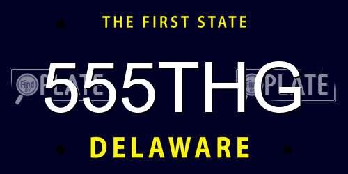 555THG Delaware License Plate