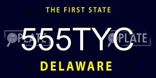 555TYC Delaware License Plate