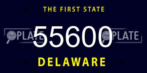 55600 Delaware License Plate