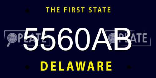 5560AB Delaware License Plate