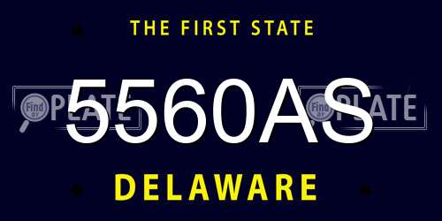 5560AS Delaware License Plate