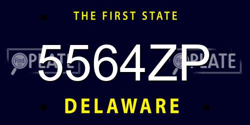 5564ZP Delaware License Plate