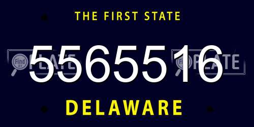 5565516 Delaware License Plate