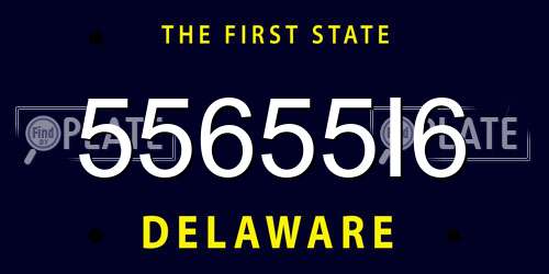 55655I6 Delaware License Plate