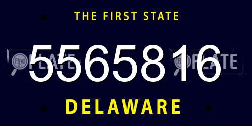 5565816 Delaware License Plate