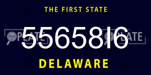 55658I6 Delaware License Plate
