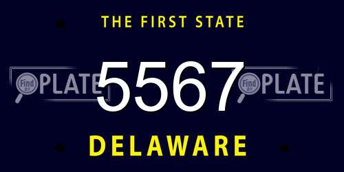 5567 Delaware License Plate