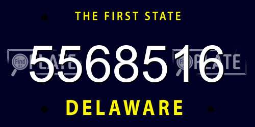 5568516 Delaware License Plate