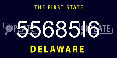 55685I6 Delaware License Plate